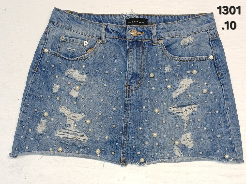 Mustard Seed (Large) Frayed Hem Light Blue Denim Jean Shorts